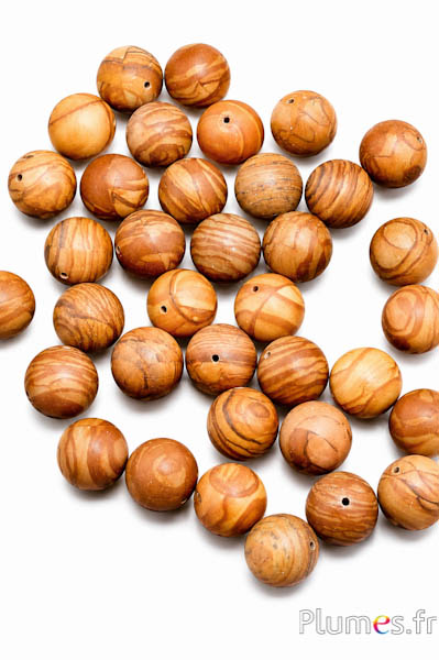 Runde Holzperlen - Ø 10 mm - naturbraun